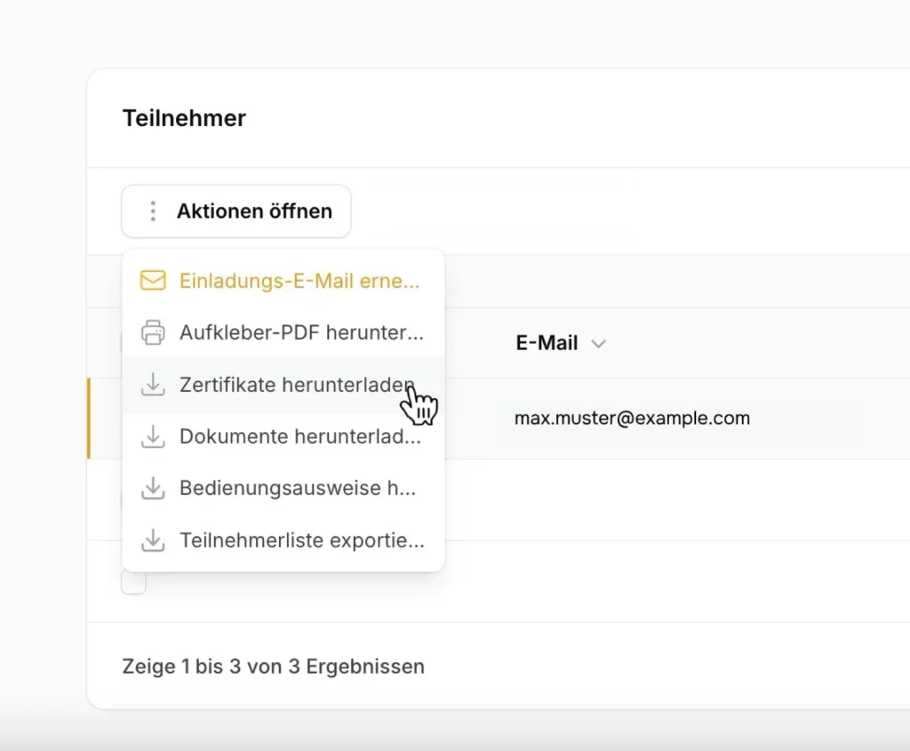 PDF Zertifikate f&uuml;r Sicherheitsunterweisungen.