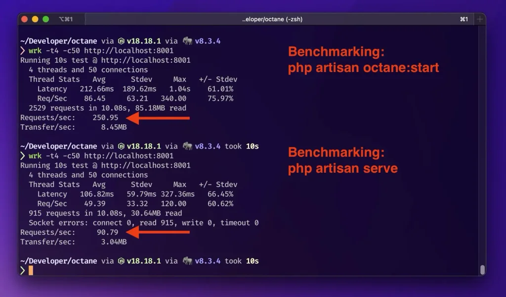 Laravel Octane Benchmark.