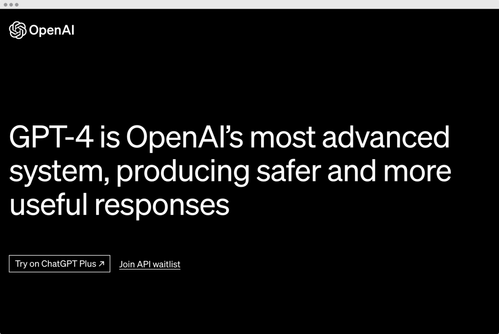 OpenAI ChatGPT website interface screenshot.
