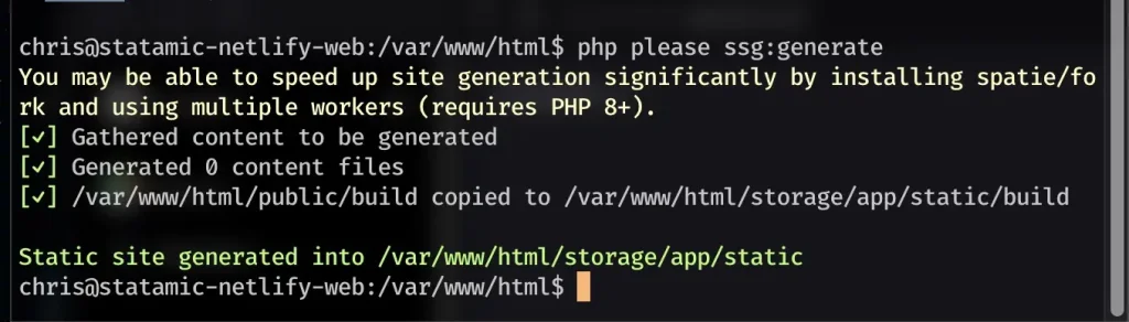 Statamic static site generator (SSG) with Netlify integration.